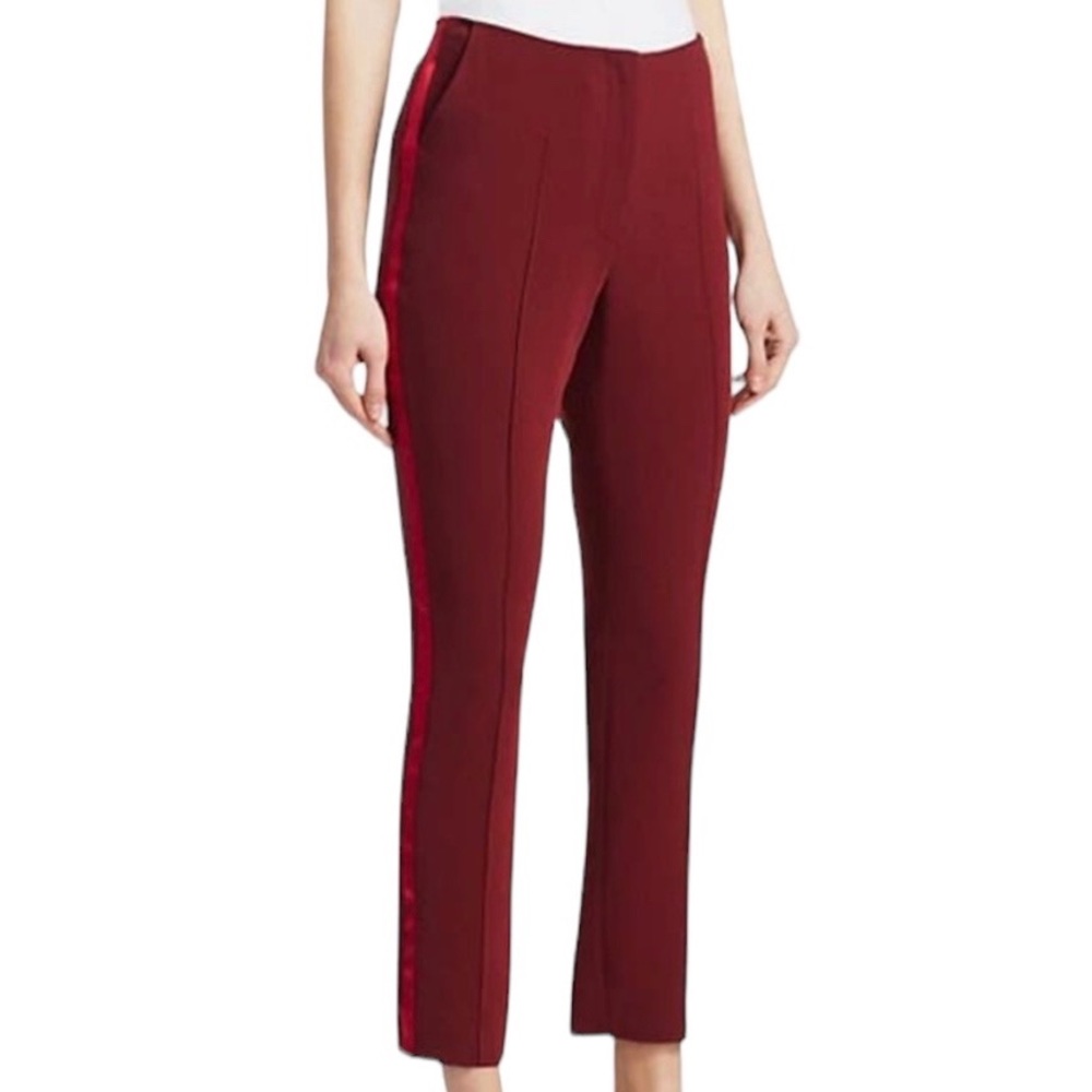 Cinq a‎ Sept Lana Piped Trousers in Rhubarb Camilla Red 6